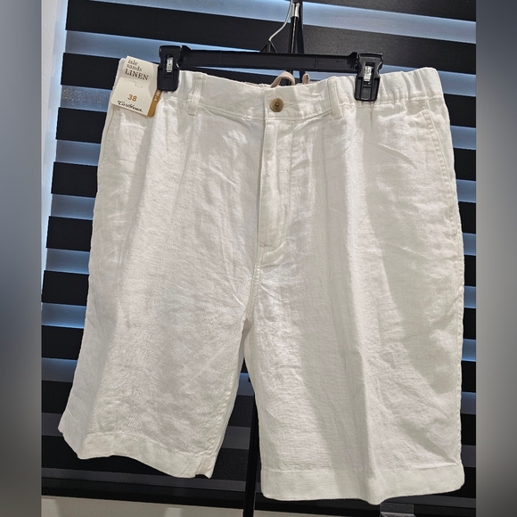 NWT Caribbean Linen Drawstring White Men's Shorts Beach/Vaca Size 38 × 9" inseam - Picture 5 of 7